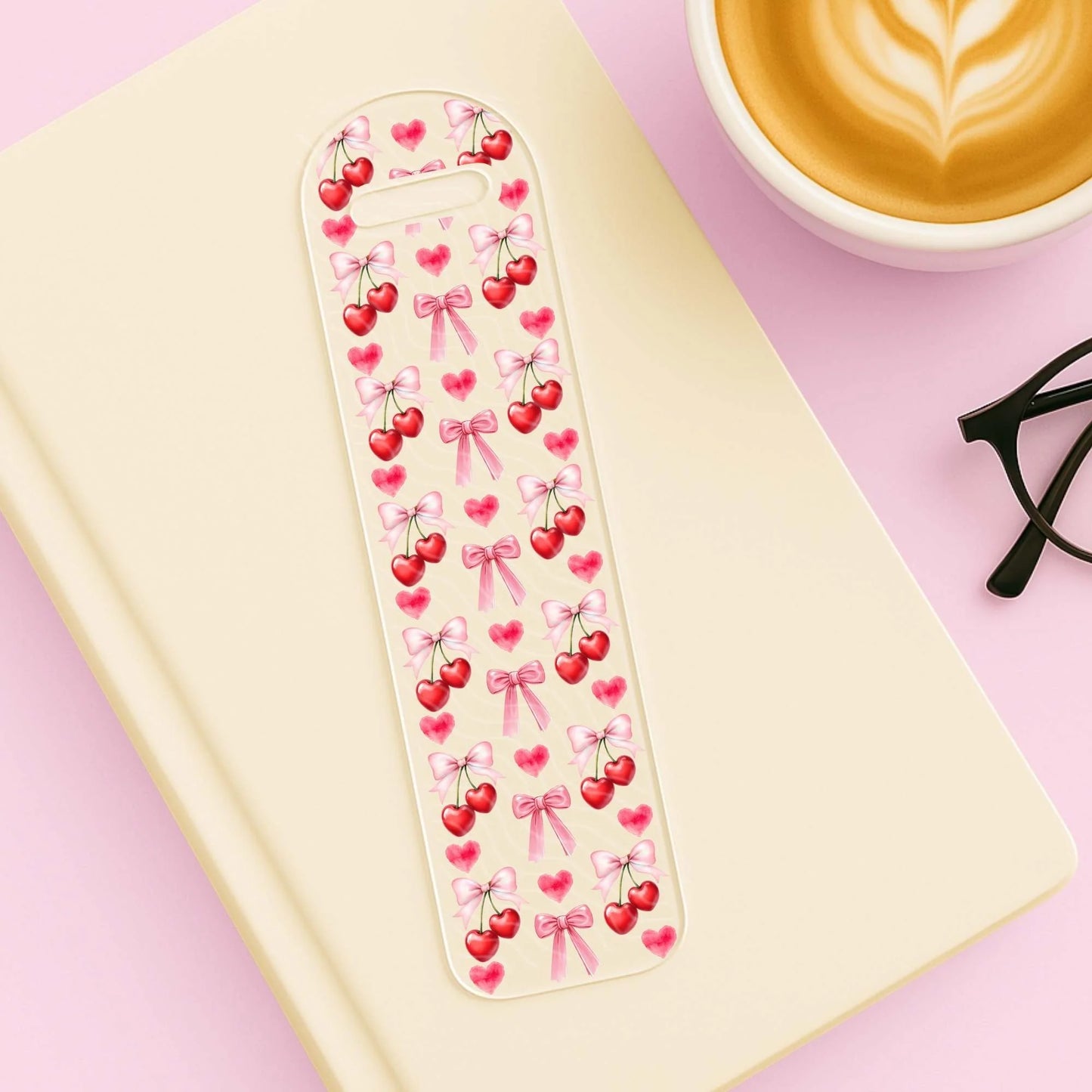 Cherry and Bows Acrylic Bookmark