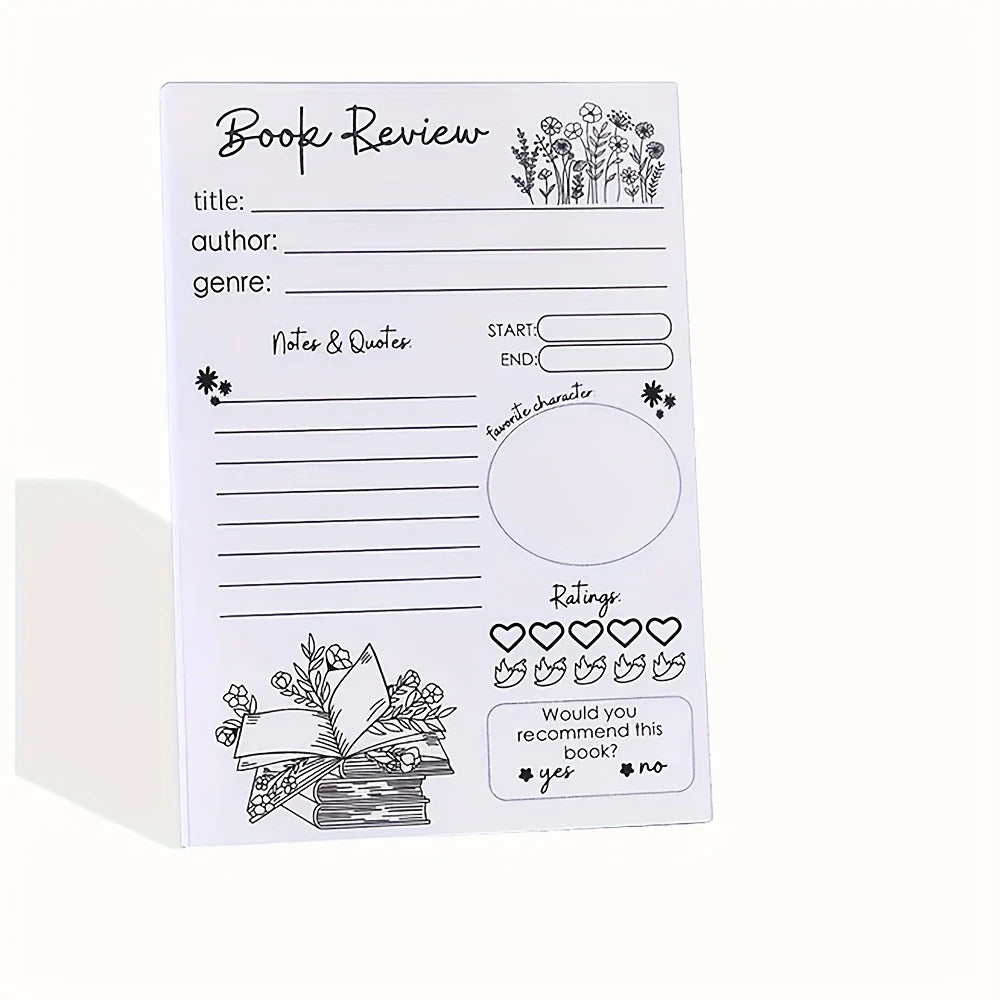 Black and White Book Review note pad