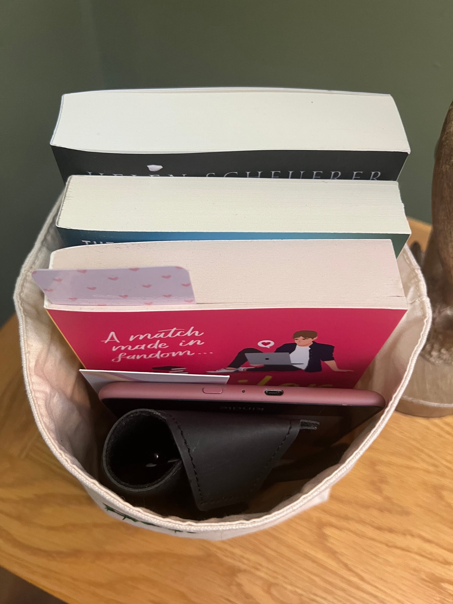 Bedside book basket