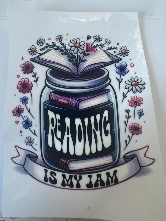 Reading is my jam UVDTF cup single sided