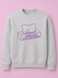 Crying Over Book Boyfriends embroidered sweatshirt in grey
