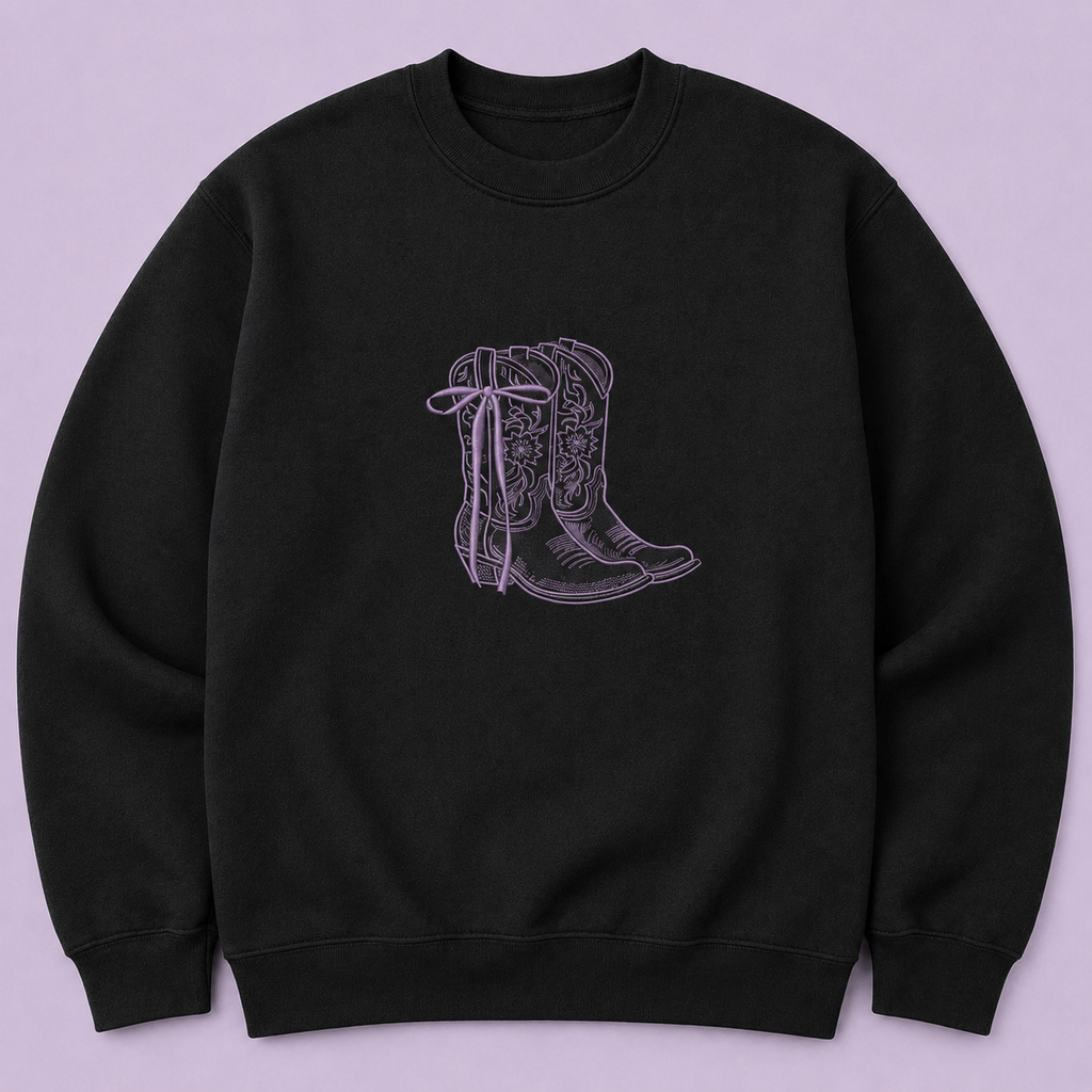 Cowboy Boots Embroidered Sweatshirt