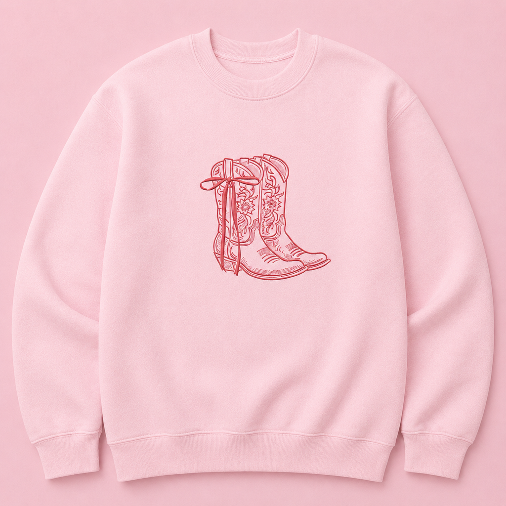 Cowboy Boots Embroidered Sweatshirt