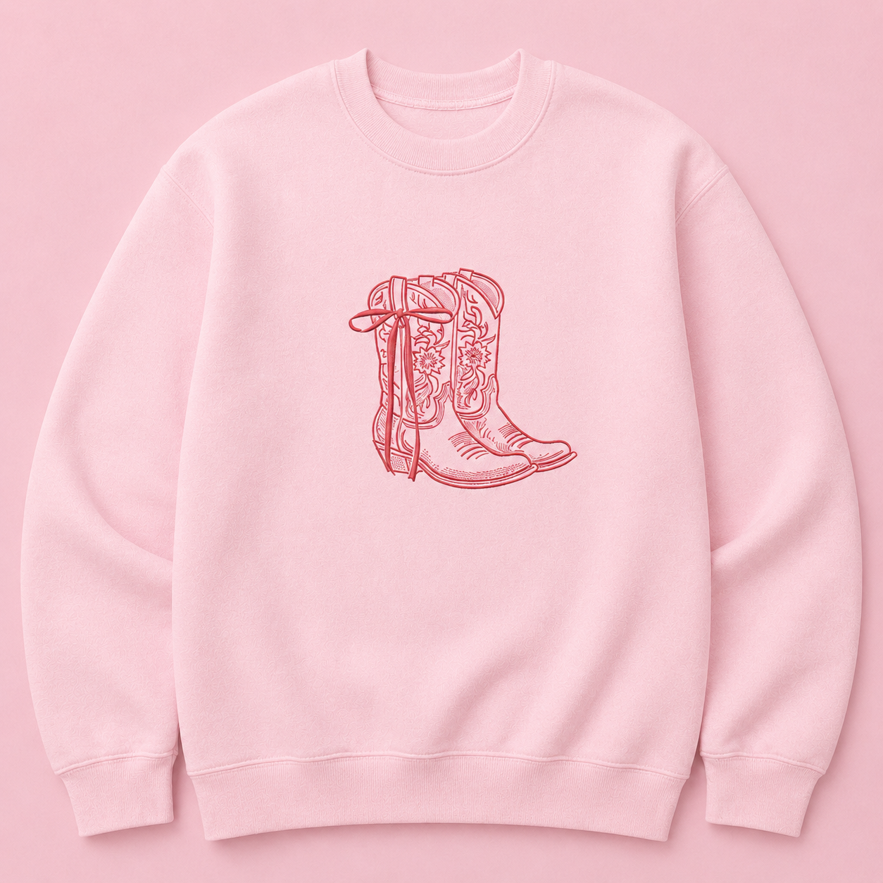 Cowboy Boots Embroidered Sweatshirt