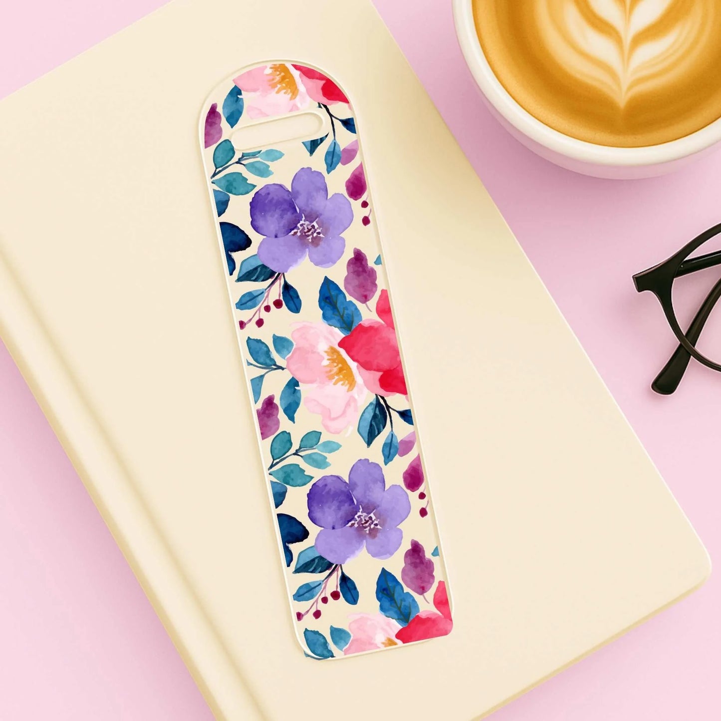 Deep Floral Acrylic Bookmark