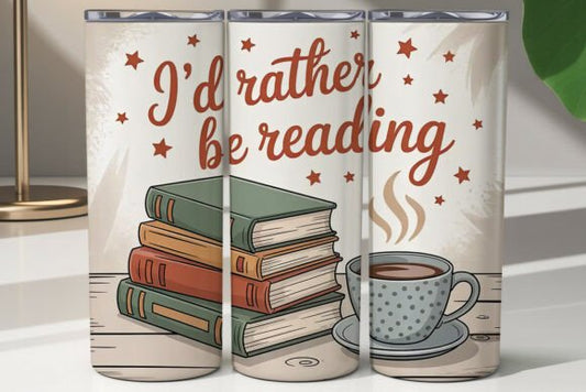 I'd rather be reading 20oz tumbler